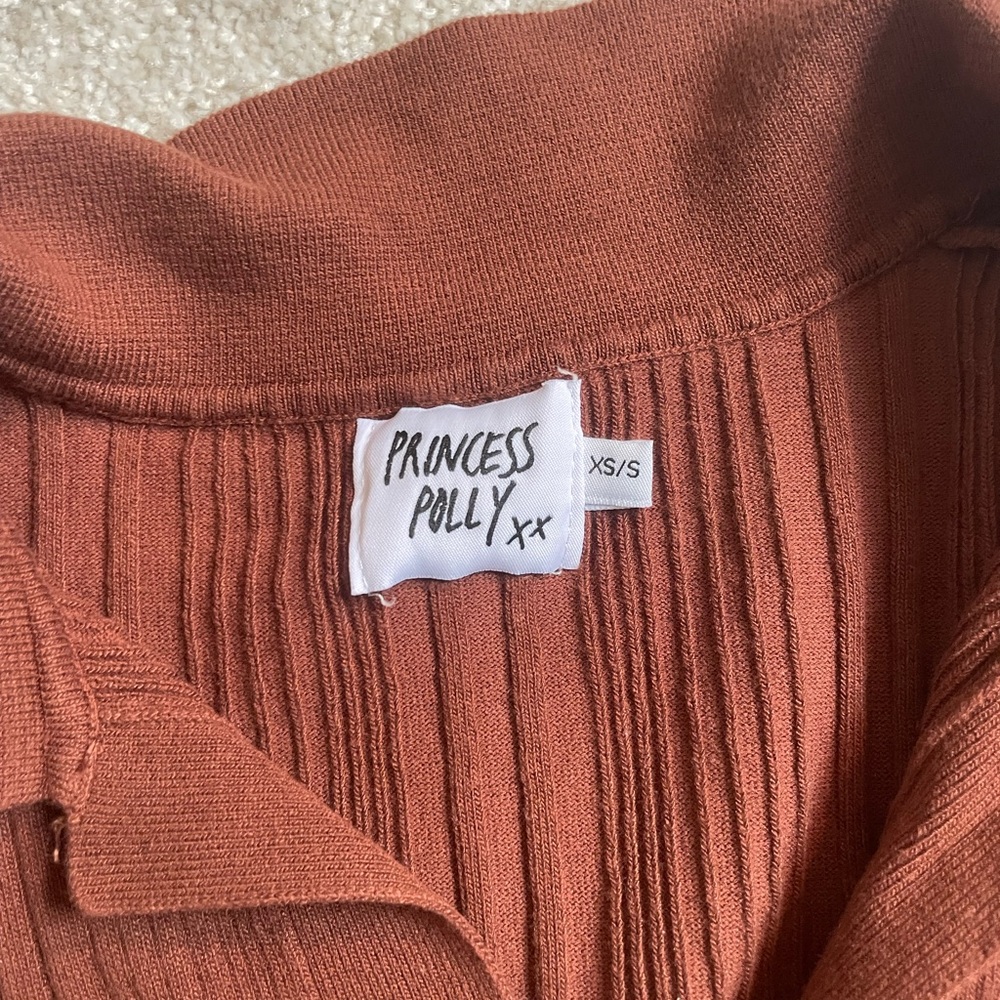 Princess Polly Rust Ribbed Sweater - Picture 2 of 2